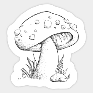 Hand drawn Mushroom with DotWork Sticker